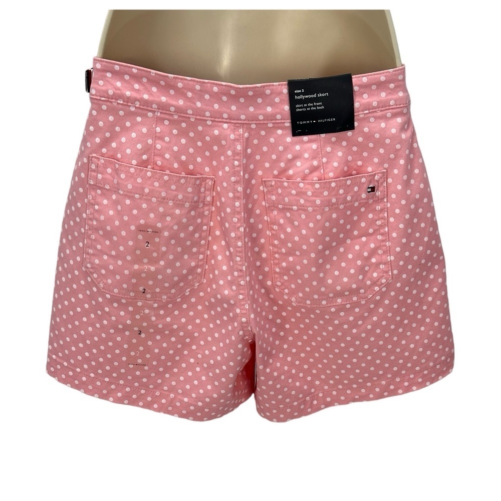 Tommy Hilfiger Pink Polka Dot Faux Wrap Hollywood Shorts - Pink White - size 2 - Picture 3 of 12